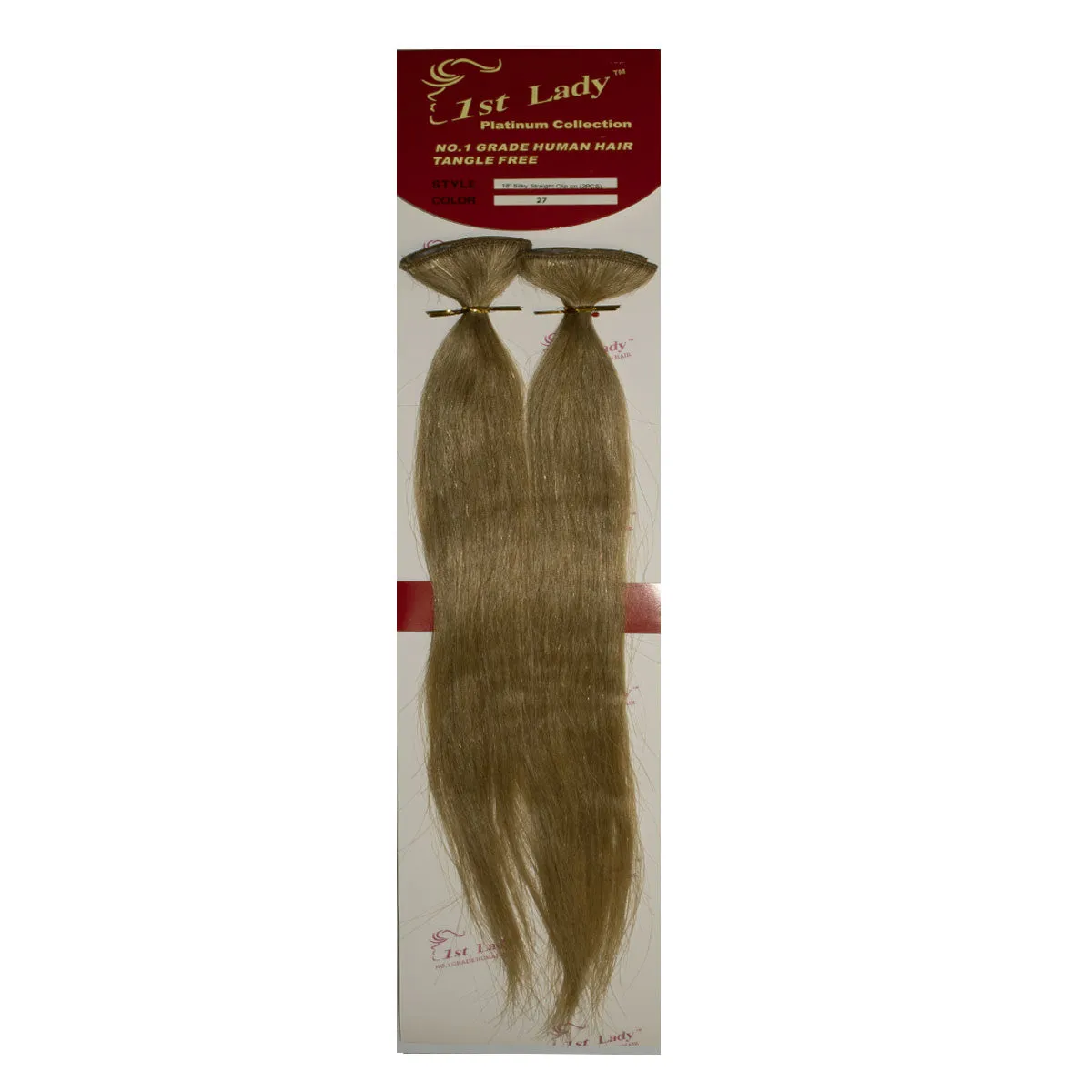 1st Lady Clip On Human Hair Remy Grade 1 Clip-in (2pcs) 18inches