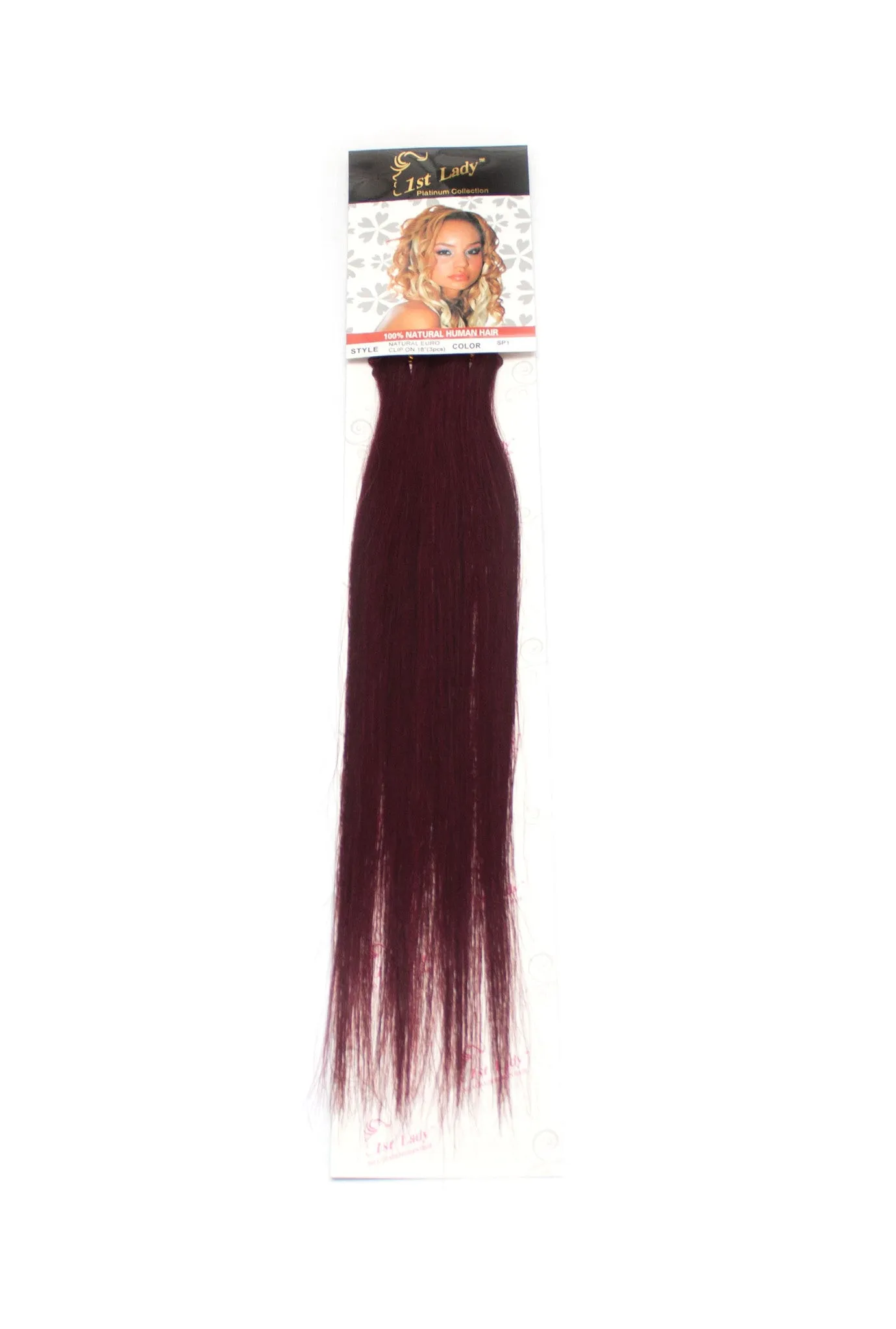 1st Lady Natural Euro Human Hair Blended Clip on Hair Extensions 18" (3Pcs)