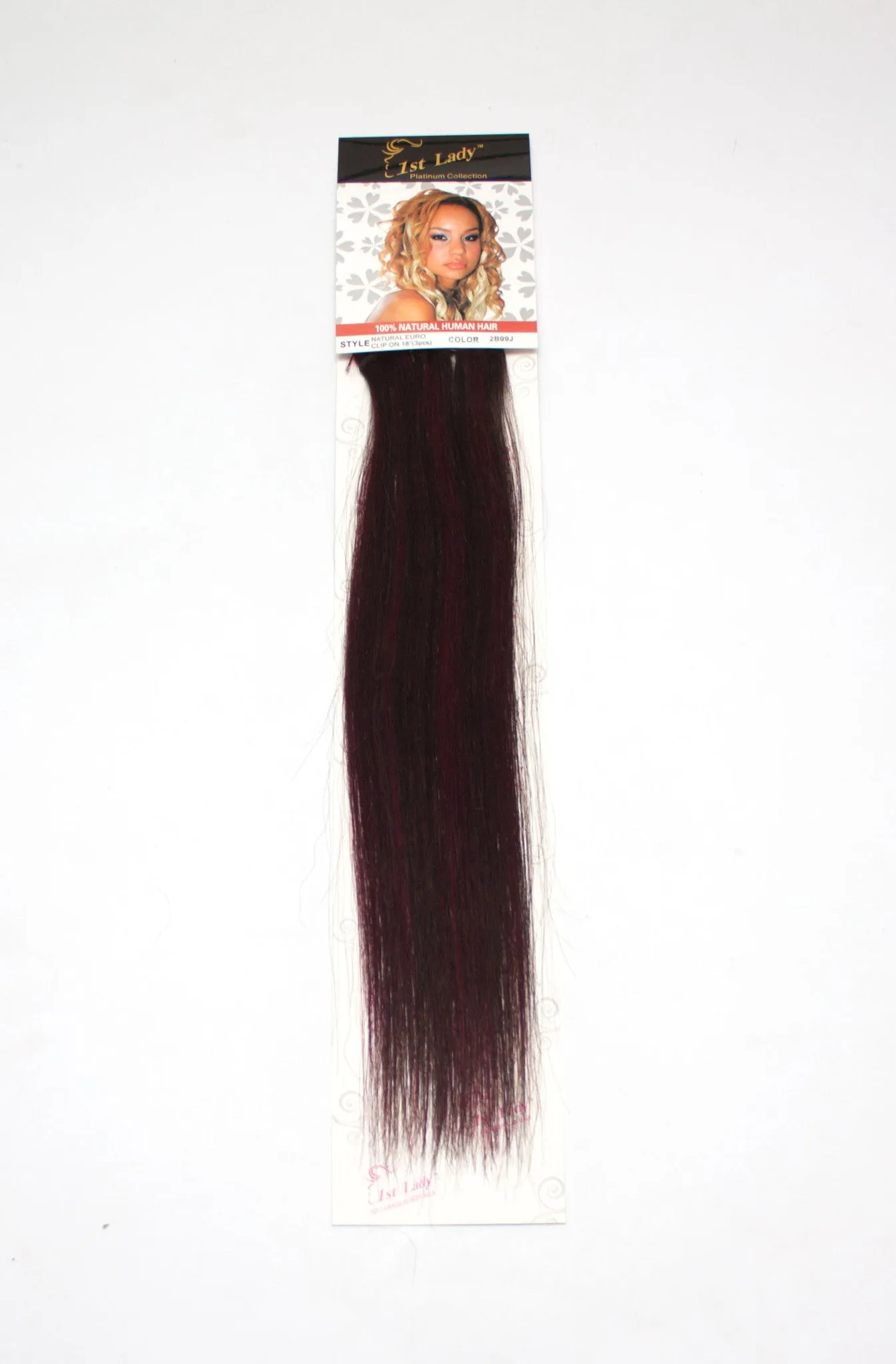 1st Lady Natural Euro Human Hair Blended Clip on Hair Extensions 18" (3Pcs)