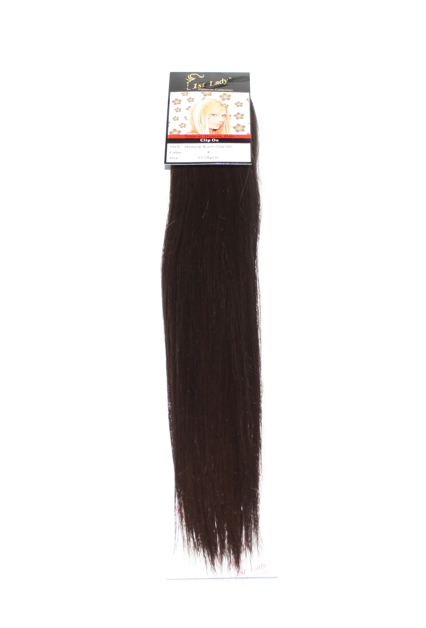 1st Lady Natural Euro Human Hair Blended Clip on Hair Extensions 22" (8Pcs)