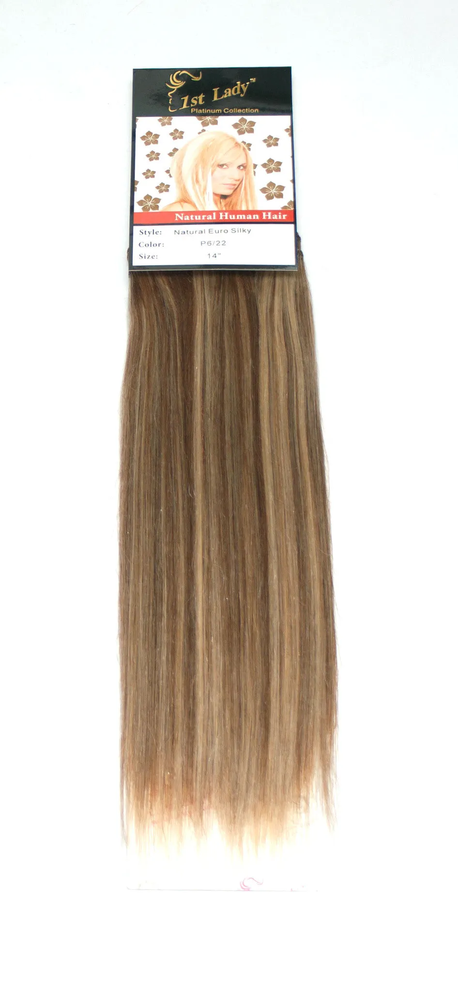 1st Lady Natural Euro Silky Straight Blended Human Hair Weft 14"