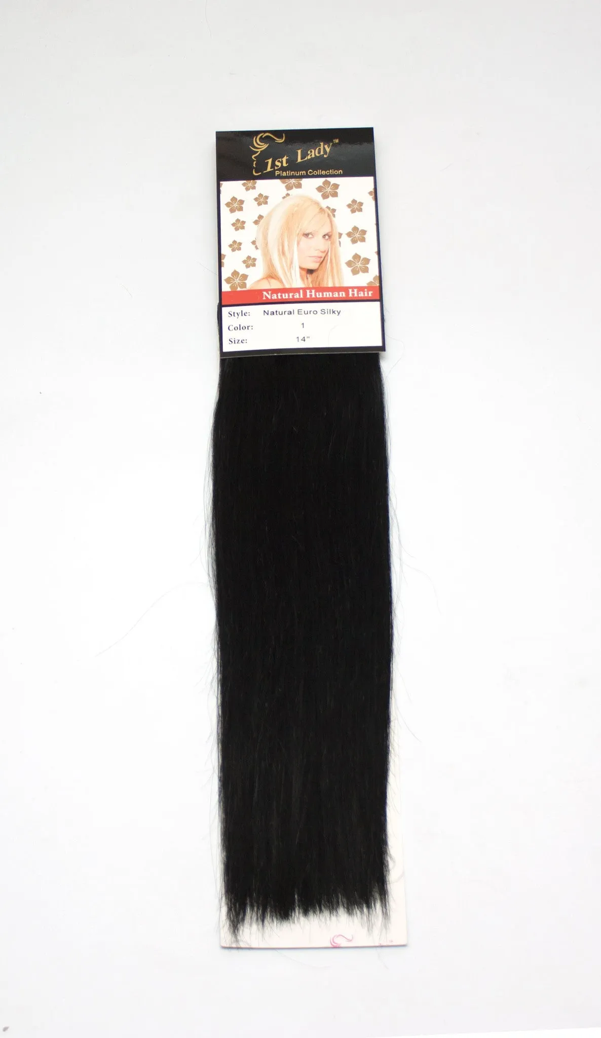 1st Lady Natural Euro Silky Straight Blended Human Hair Weft 14"