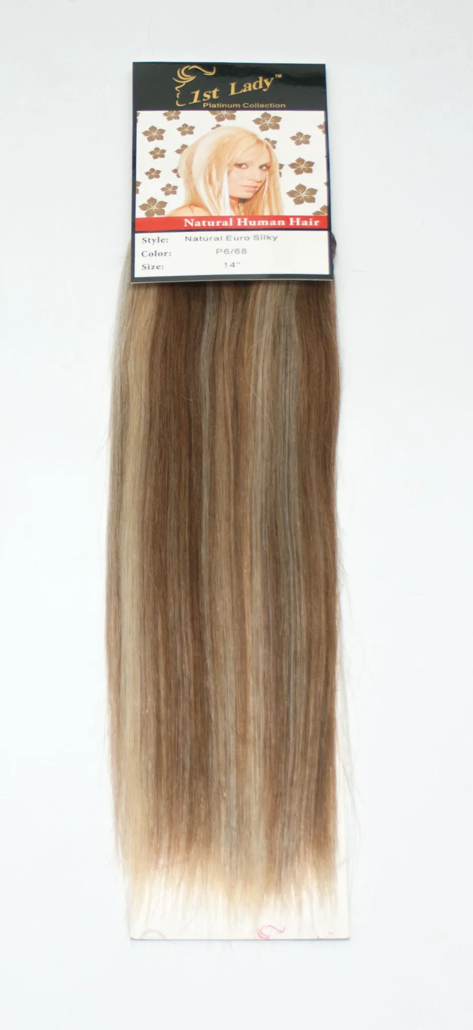 1st Lady Natural Euro Silky Straight Blended Human Hair Weft 14"