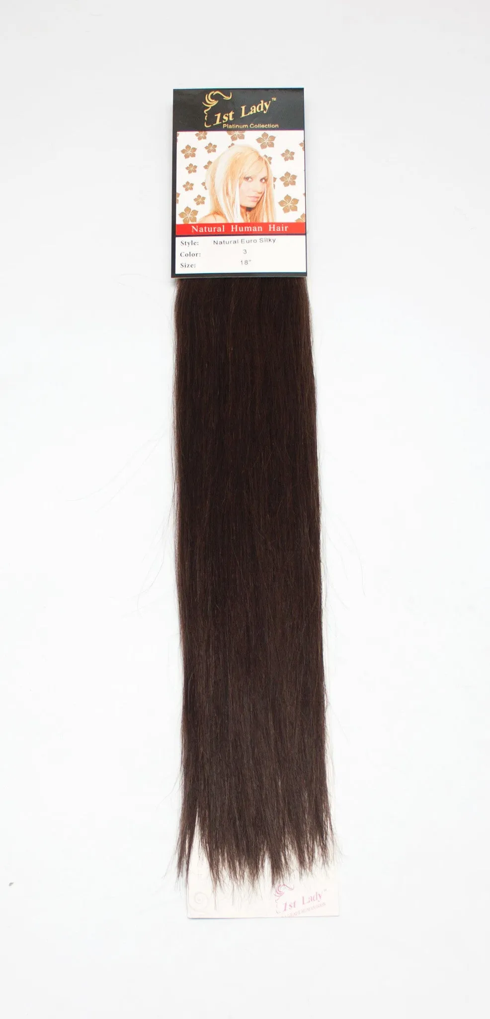 1st Lady Natural Euro Silky Straight Blended Human Hair Weft 18"