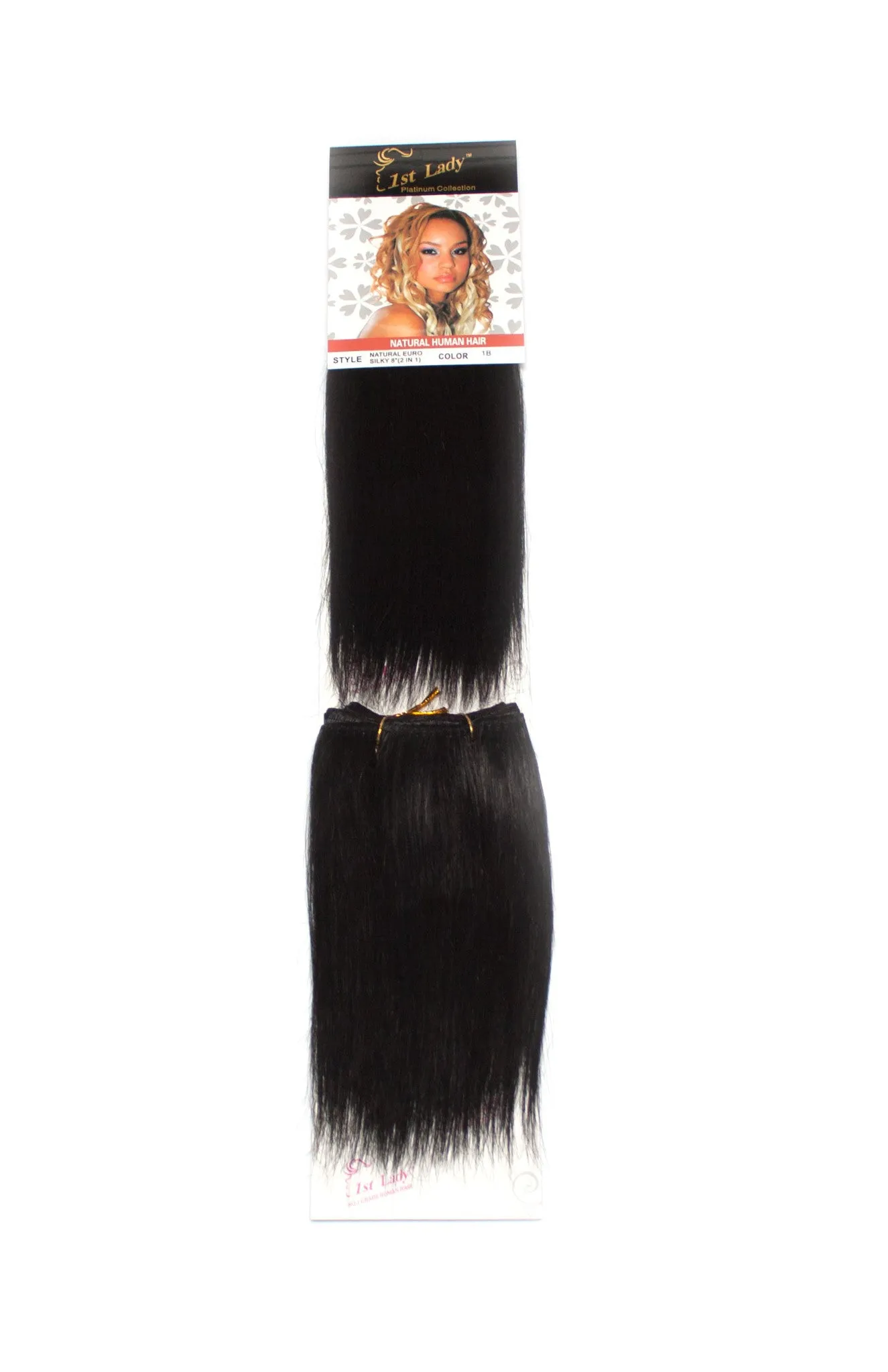 1st Lady Natural Euro Silky Straight Blended Human Hair Weft 8"