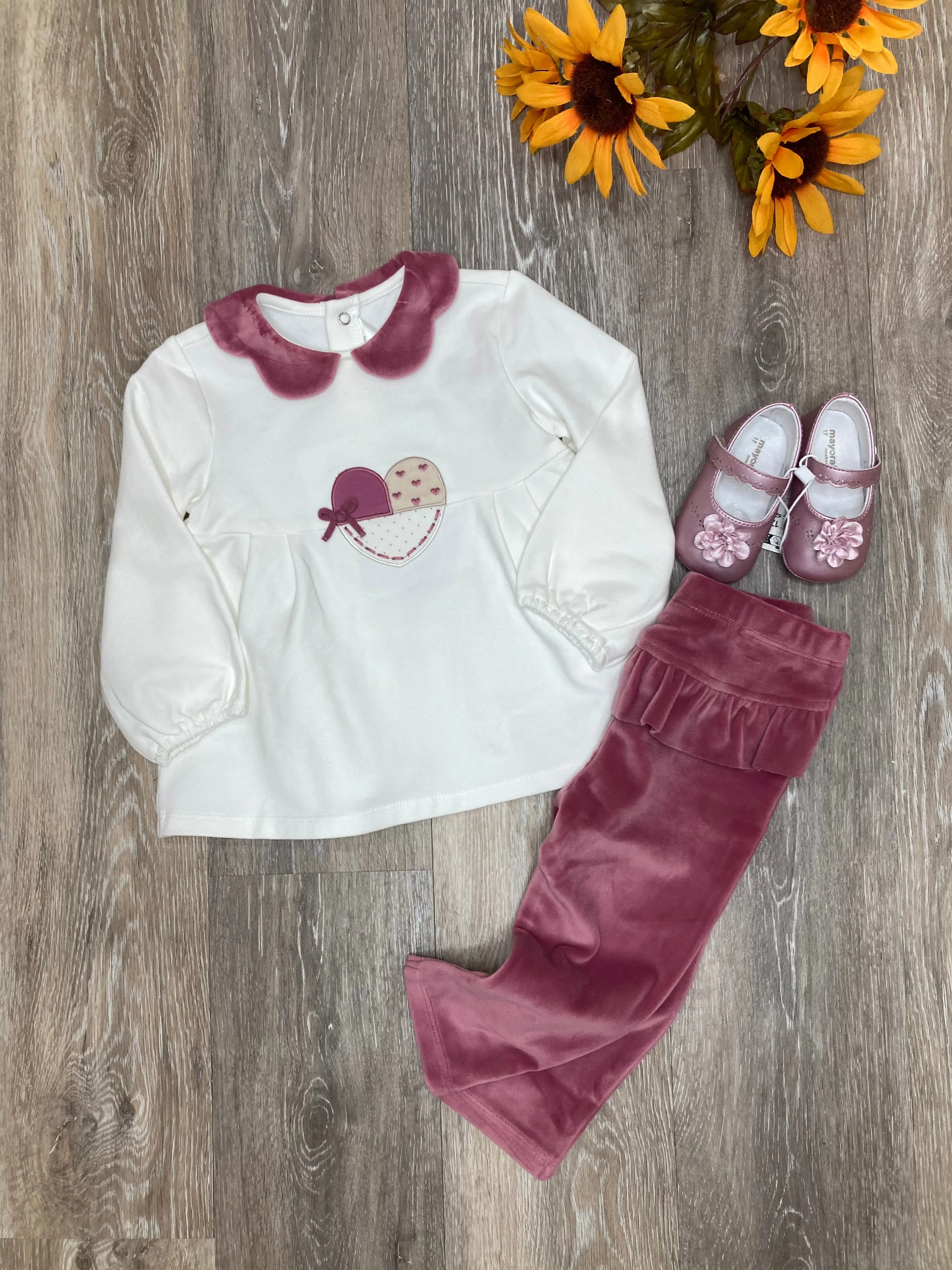 MAY Cream and Purple Heart Set