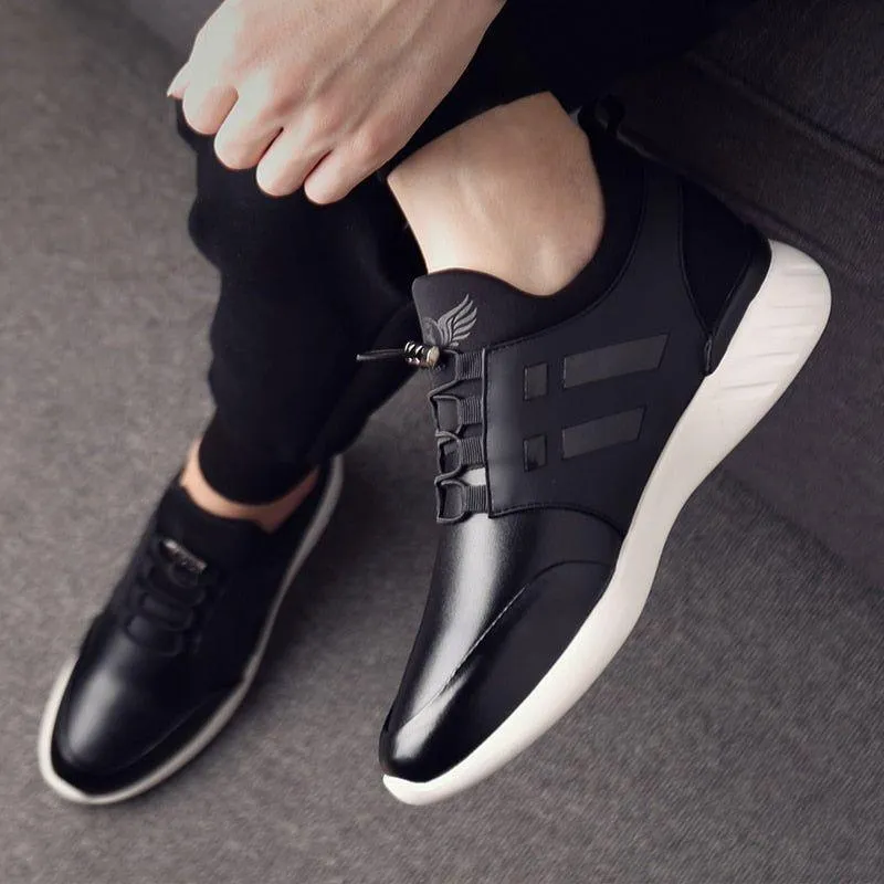 Men's Black Casual Shoes CSA41 Leather British Basic Shoes