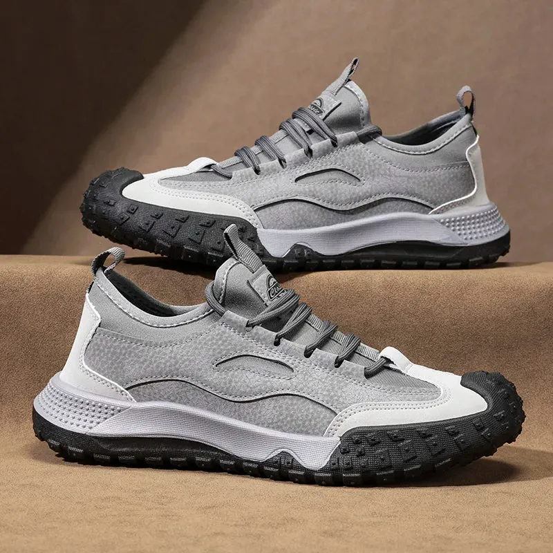 Men's Casual Shoes - Work Flat - Suede Leather Sneakers - TSS353