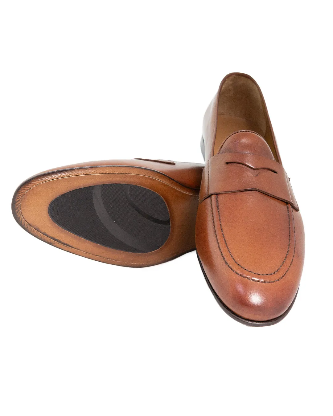 Tan Made in Italy Penny Loafers